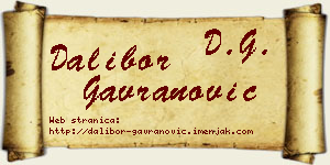 Dalibor Gavranović vizit kartica